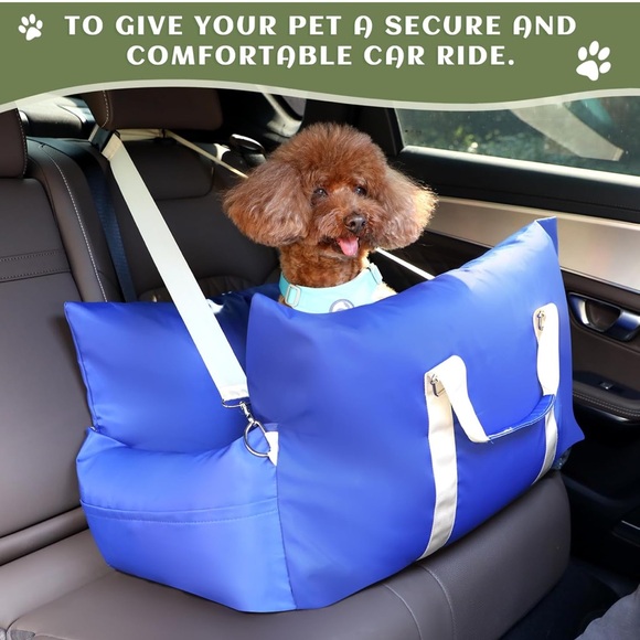 Vibrant blue MeeHoms dog pet washable booster car seat with carrying handles NEW - Picture 3 of 14
